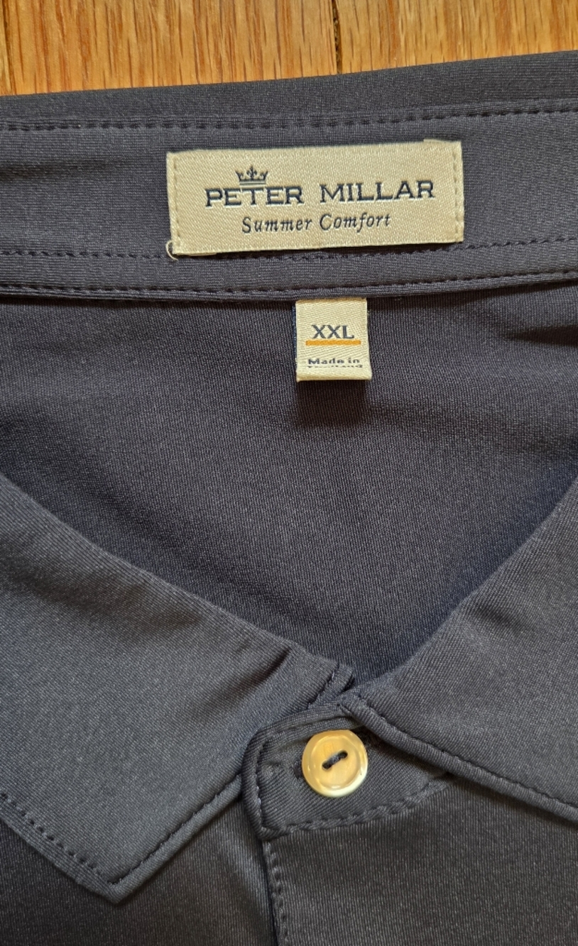 NWT Peter Millar Summer Comfort Navy Polo - XXL - UPF 50+ - Picture 5 of 8